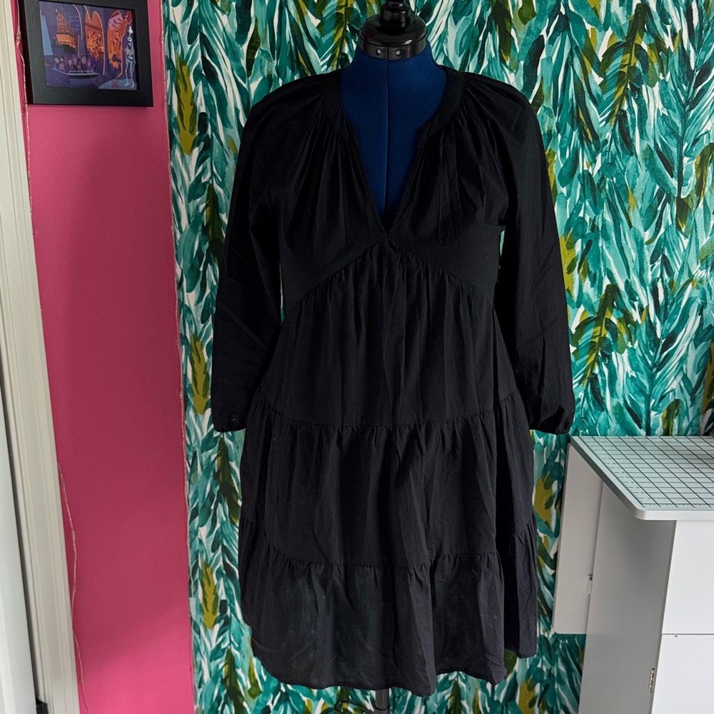 DKNY Black Tiered Dress